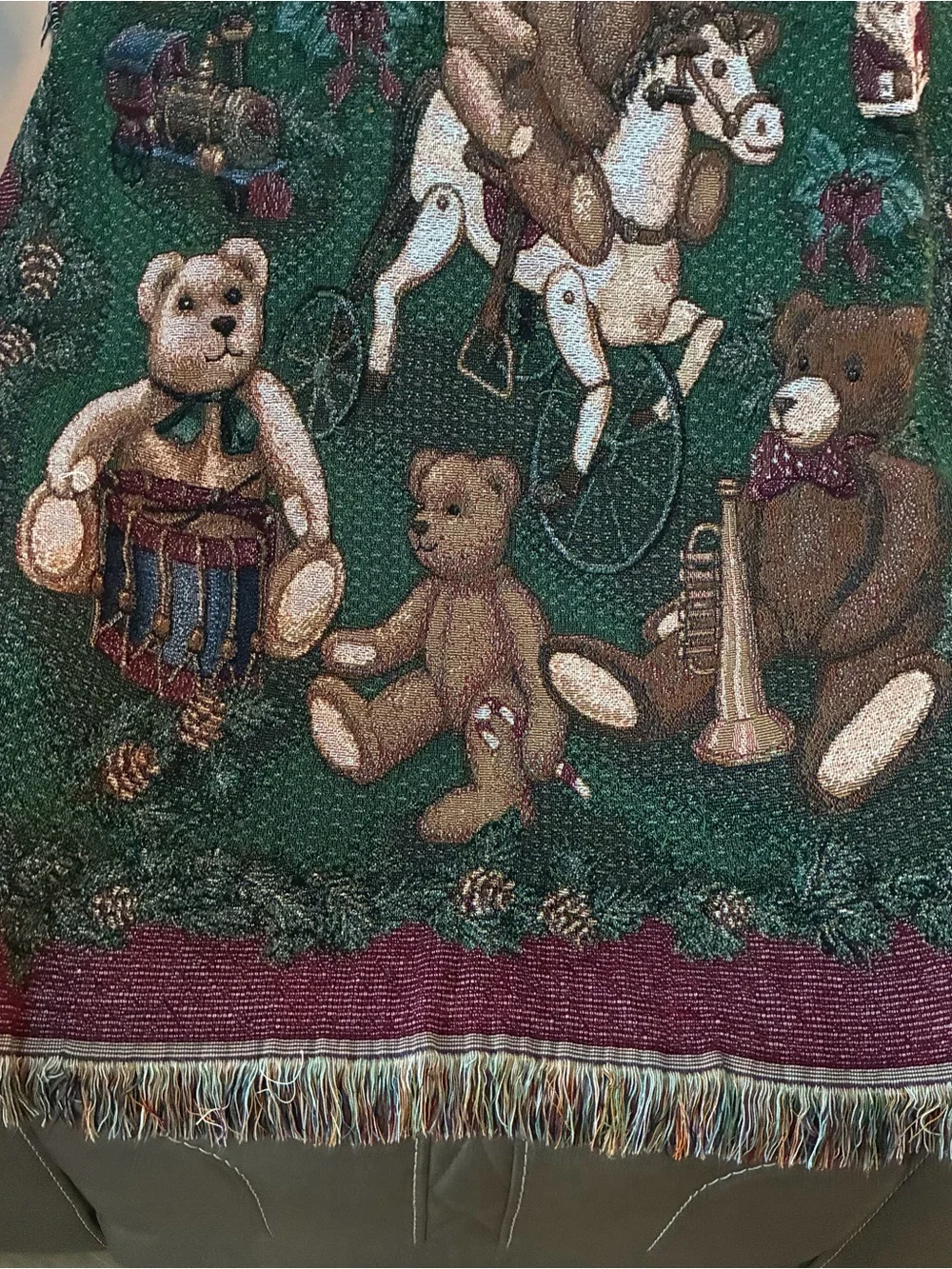 Teddy Bear themed tapestry style blanket
